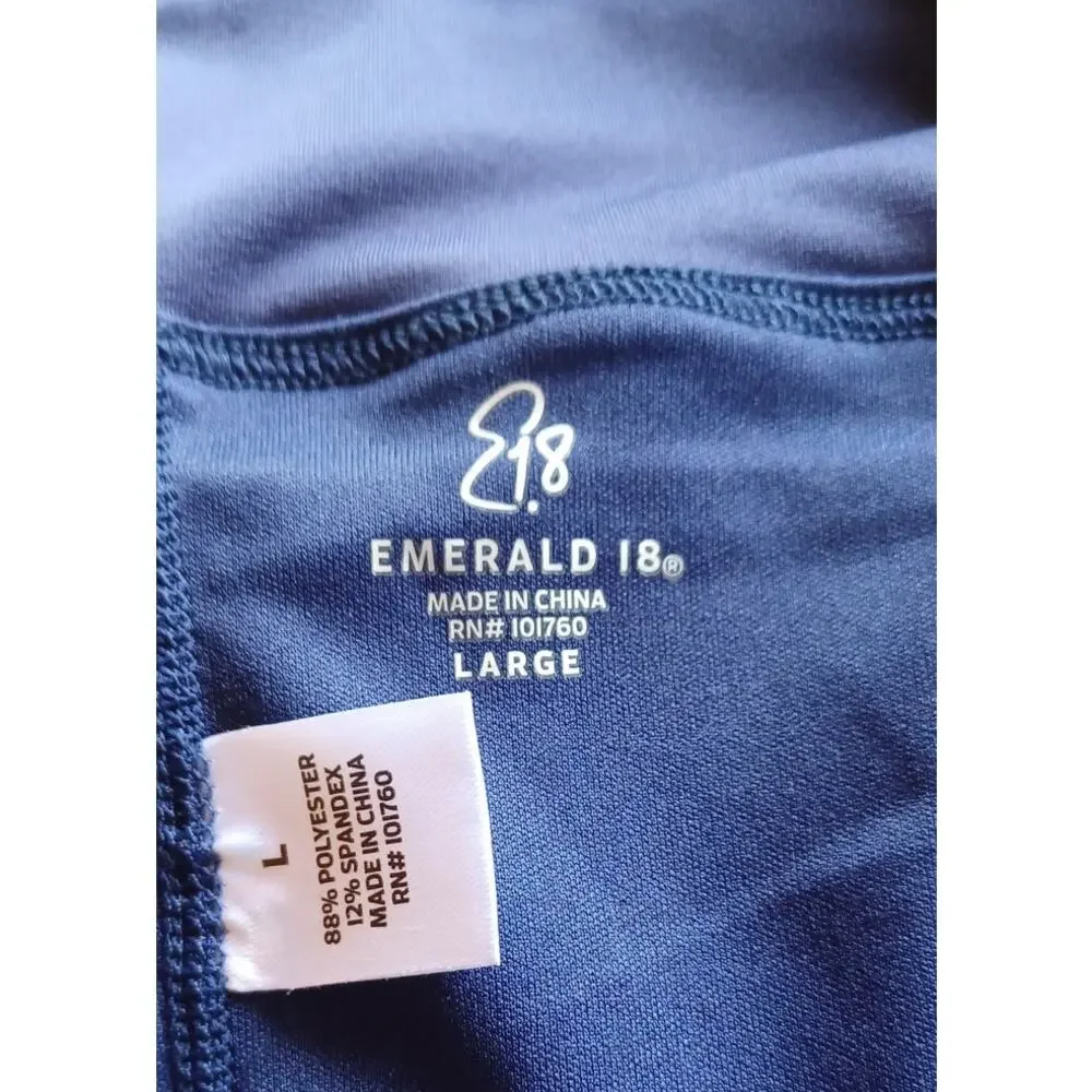 Emerald 18 Navy Tennis Skort Womens Large Golf Pickleball Athletic Side Pockets